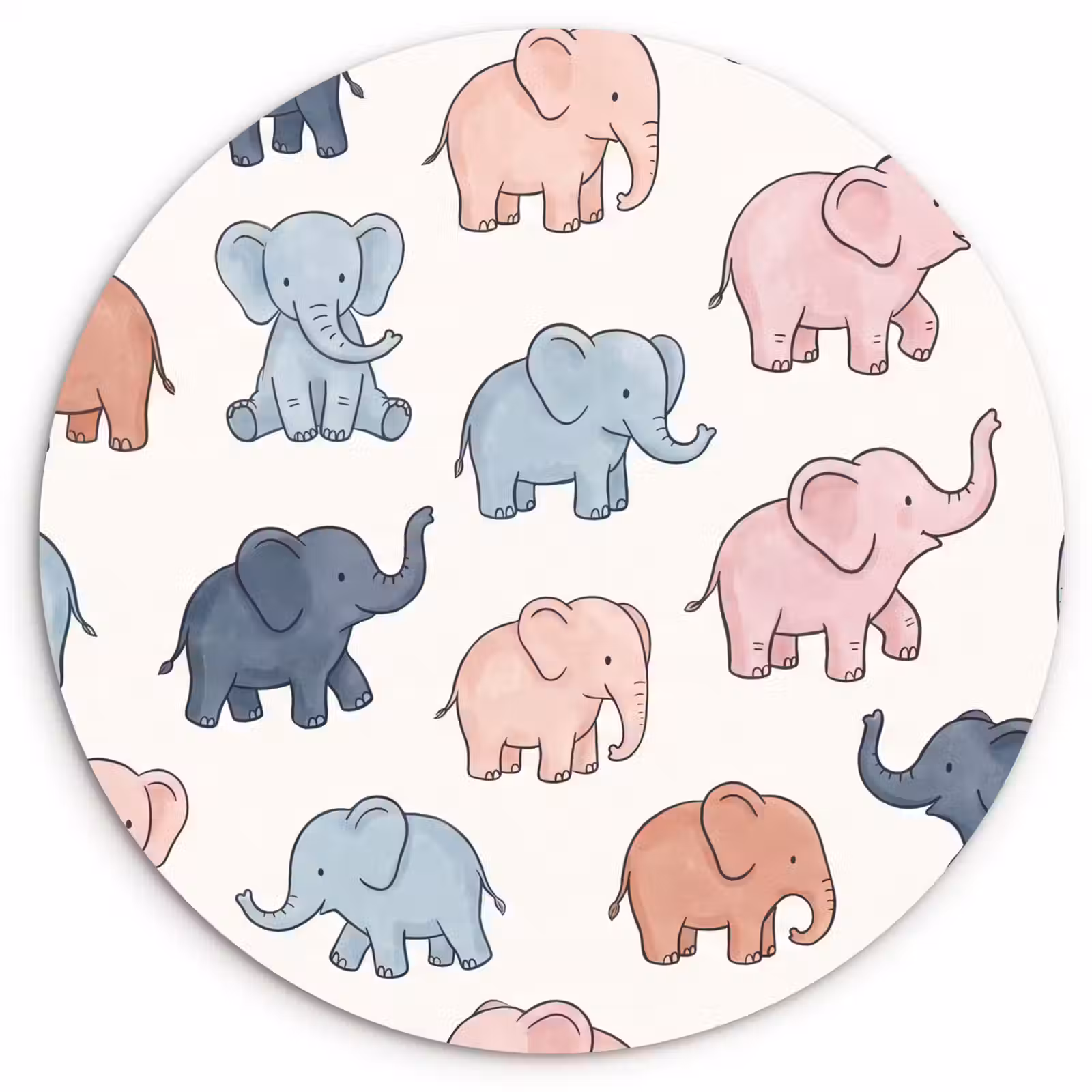 Forexbild Rund - Tiere – Muster – Kinderzimmer – Pastell – Verspielt — 1