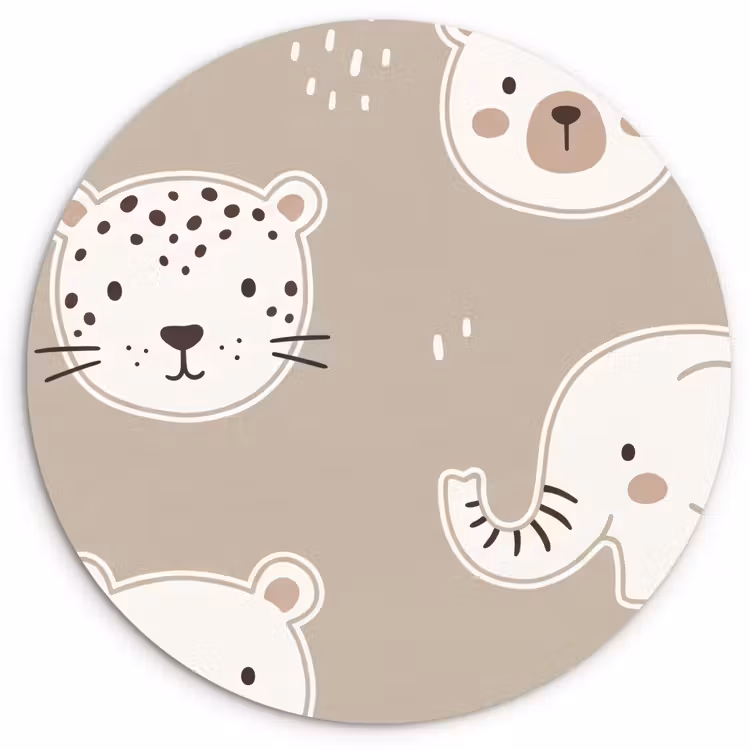 Forexbild Rund - Tiere – Muster – Illustration – Modern – Beige — 1