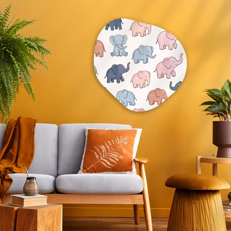 Glasbild Organische Form - Tiere – Muster – Kinderzimmer – Pastell – Verspielt — 3