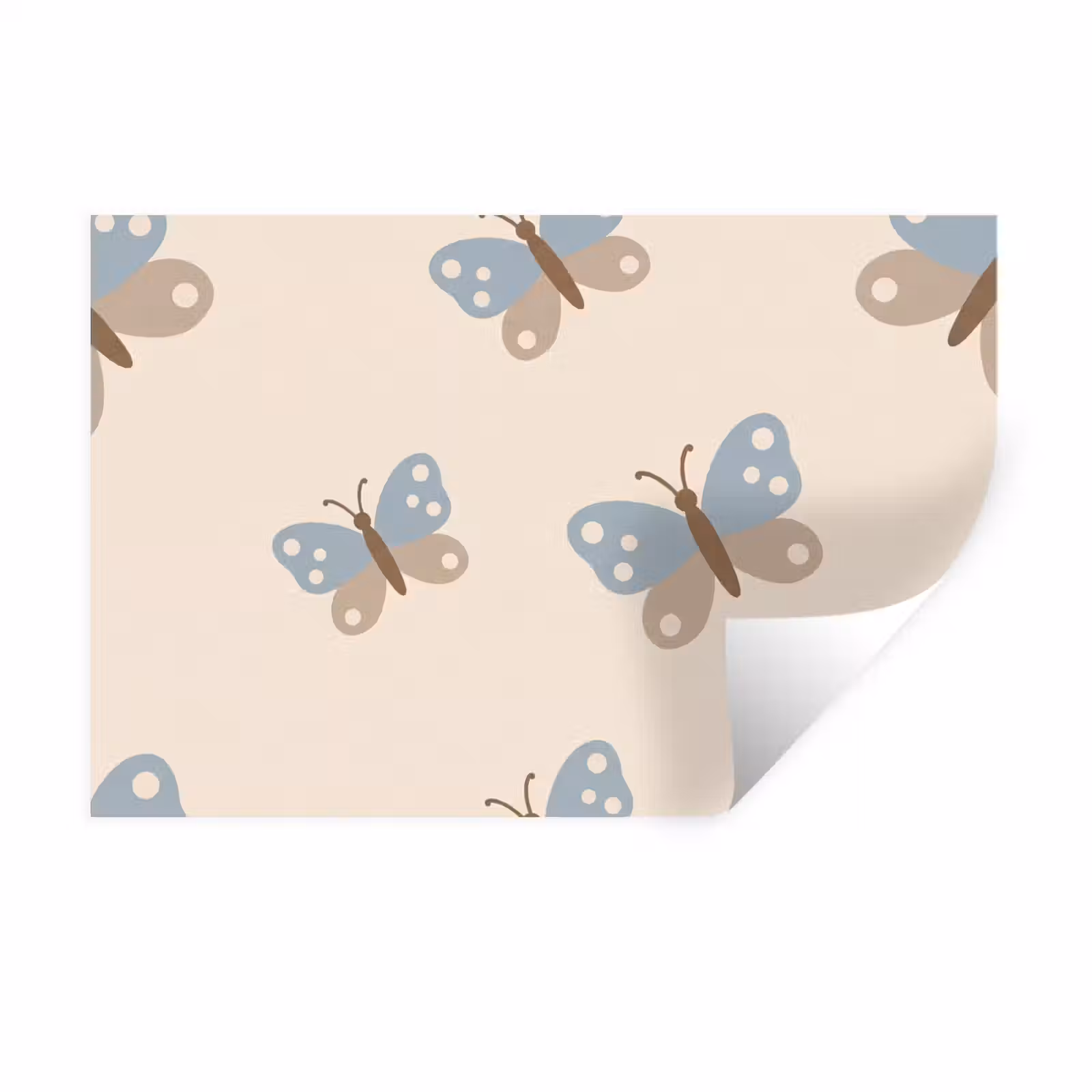 Wandtattoo – Insekt – Schmetterlingsmuster – Abstrakt – Blau – Beige — 1