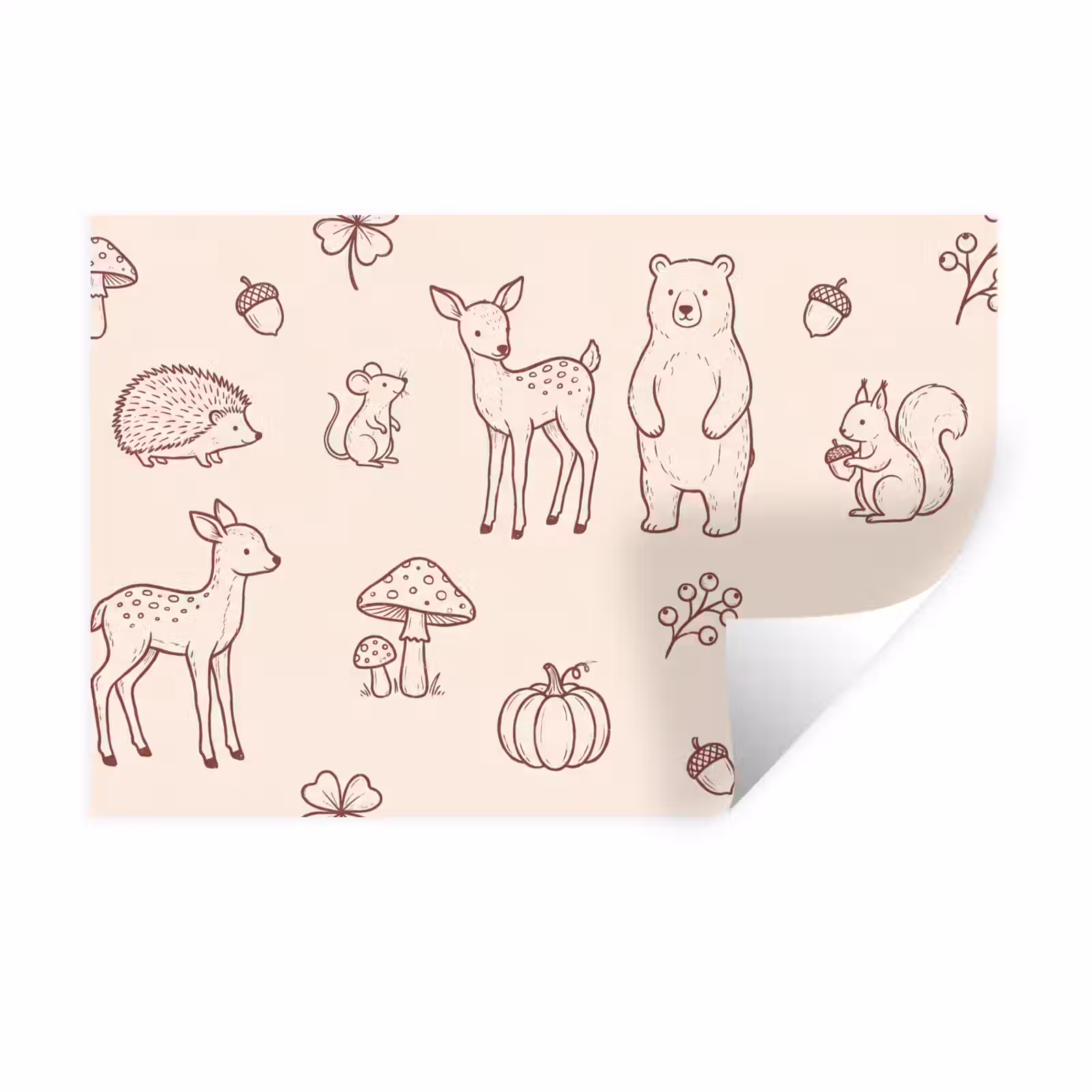 Wandtattoo – Tiere – Wald – Natur – Skizze – Muster — 1