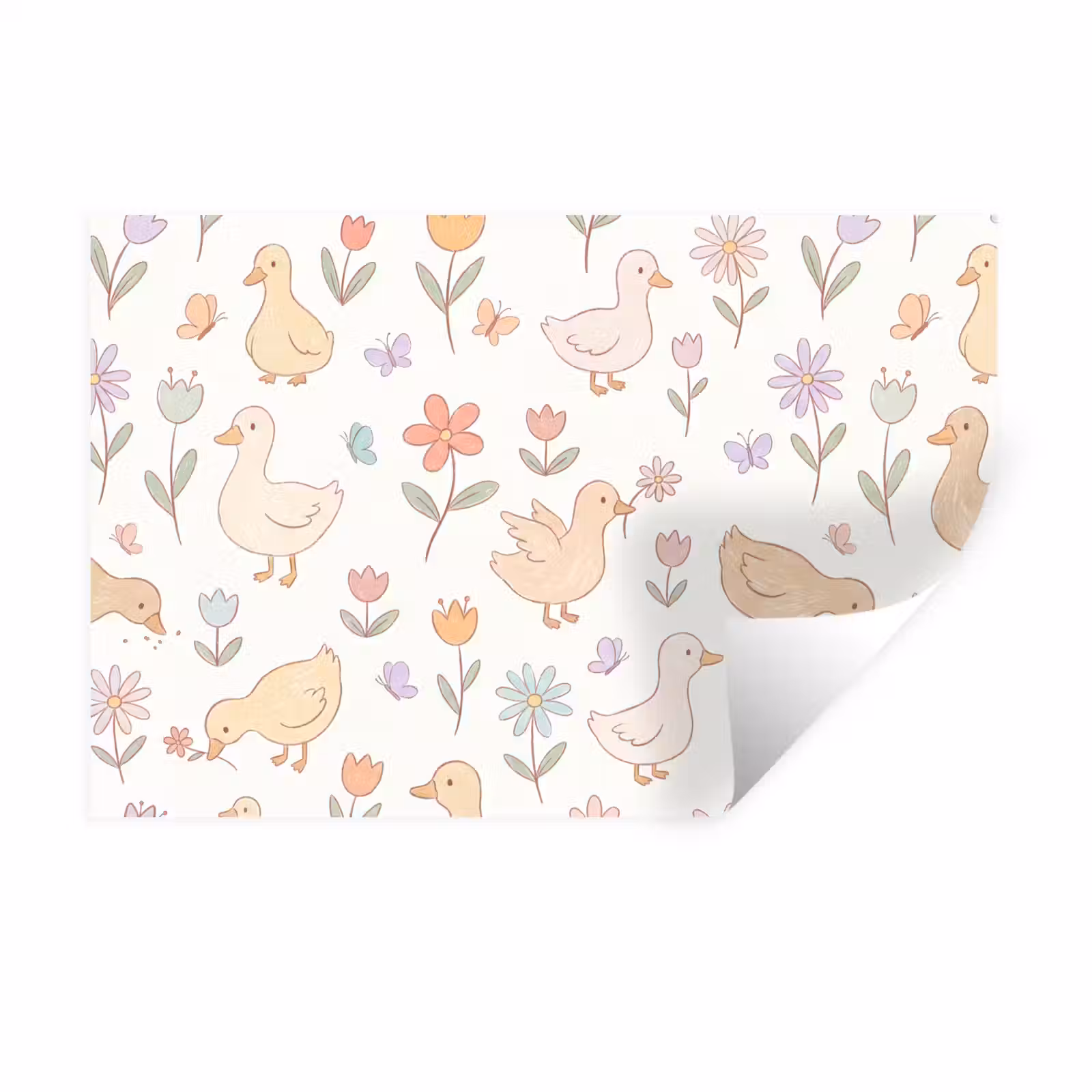 Wandtattoo – Vogel – Blumen – Muster – Pastell – Tiere — 1