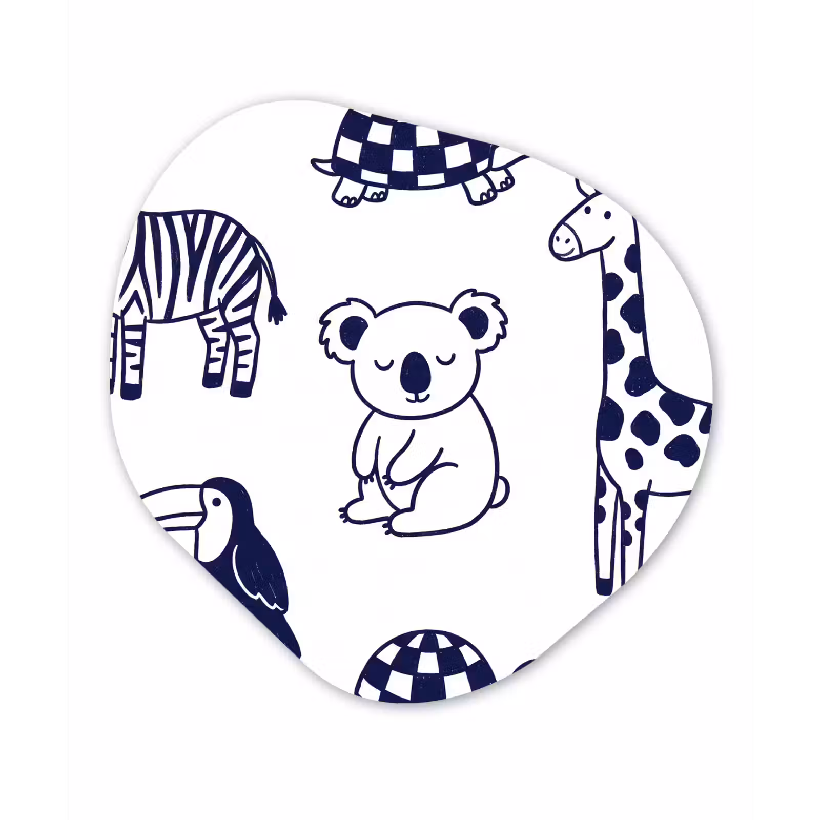 Forexbild Organische Form - Tiere – Muster – Kinderzimmer – Grafisch – Weiß-Blau — 1