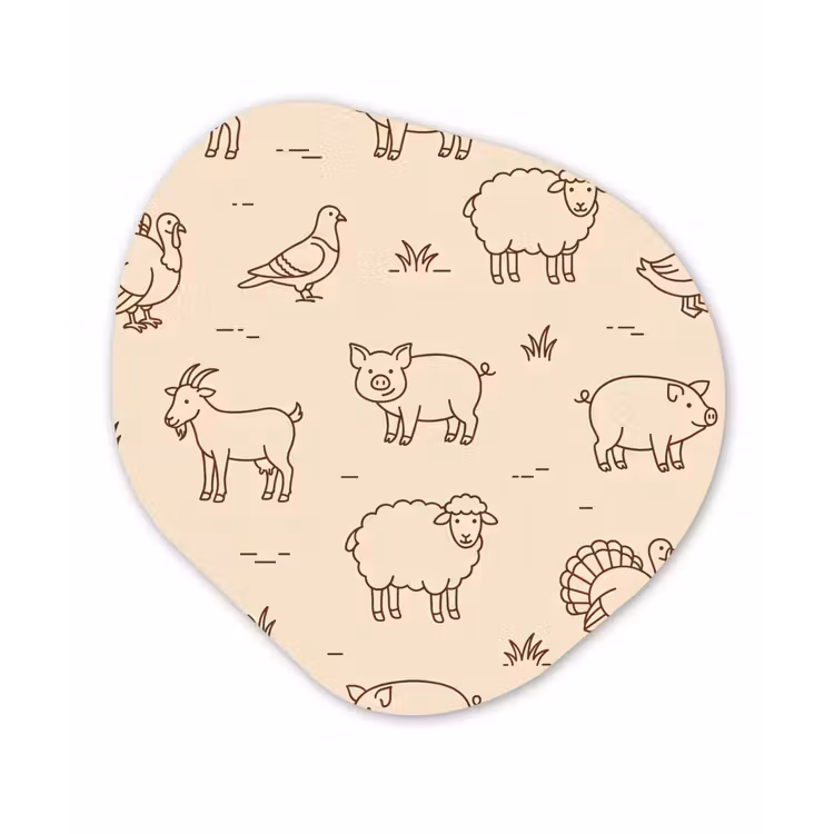 Forexbild Organische Form - Tiere – Muster – Bauernhof – Minimalistisch – Beige — 1