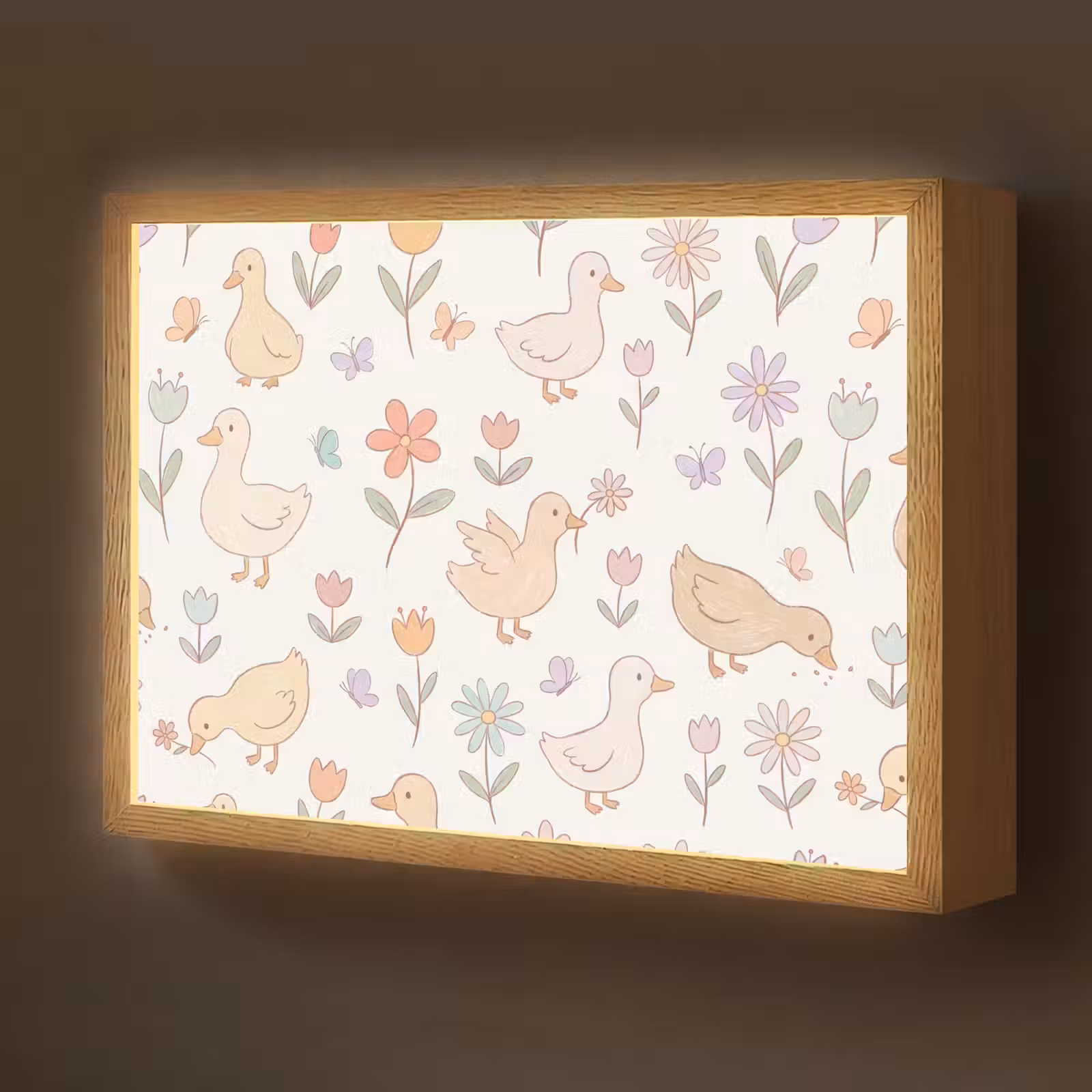 Nachtlicht Kinder - Vogel – Blumen – Muster – Pastell – Tiere — 1