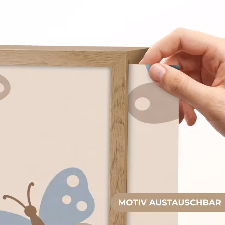 Nachtlicht Kinder - Insekt – Schmetterlingsmuster – Abstrakt – Blau – Beige — 5