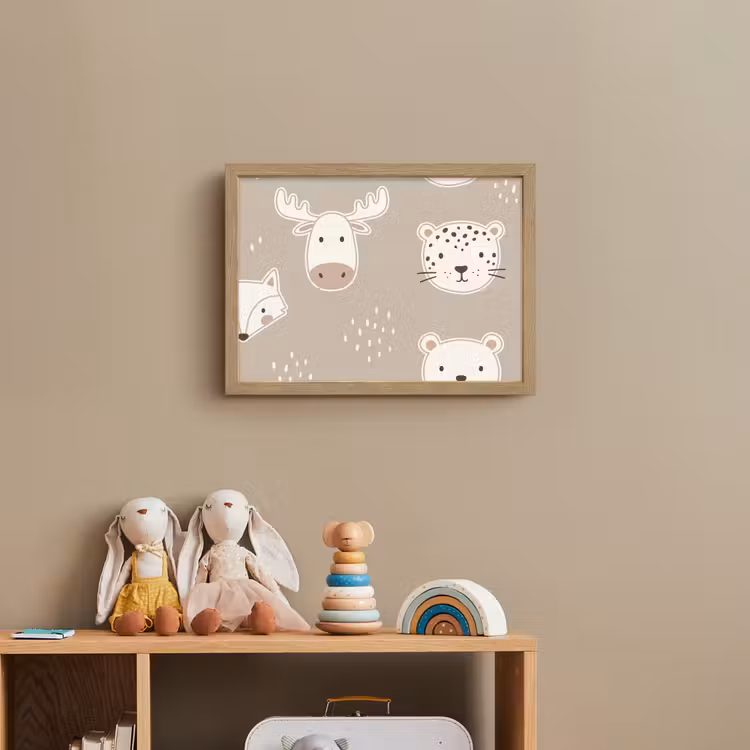 Nachtlicht Kinder - Tiere – Muster – Illustration – Modern – Beige — 3