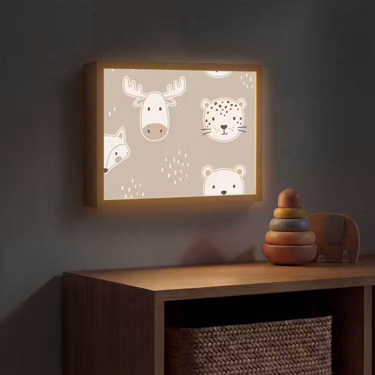 Nachtlicht Kinder - Tiere – Muster – Illustration – Modern – Beige — 4