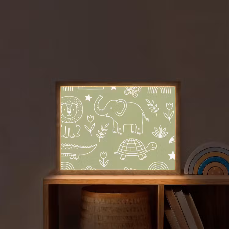 Nachtlicht Kinder - Tiere – Muster – Illustration – Natur – Grün — 2