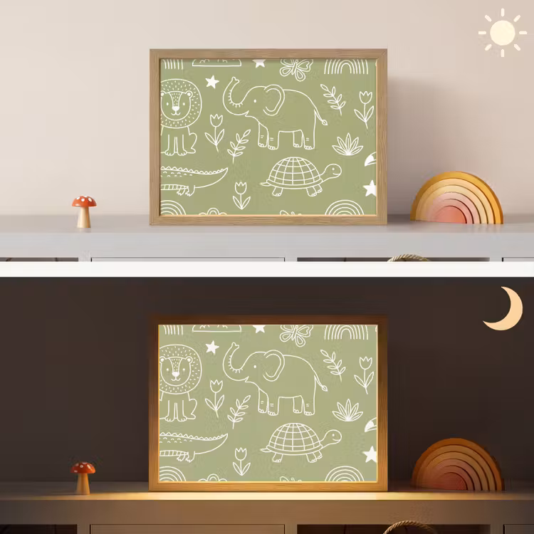 Nachtlicht Kinder - Tiere – Muster – Illustration – Natur – Grün — 6