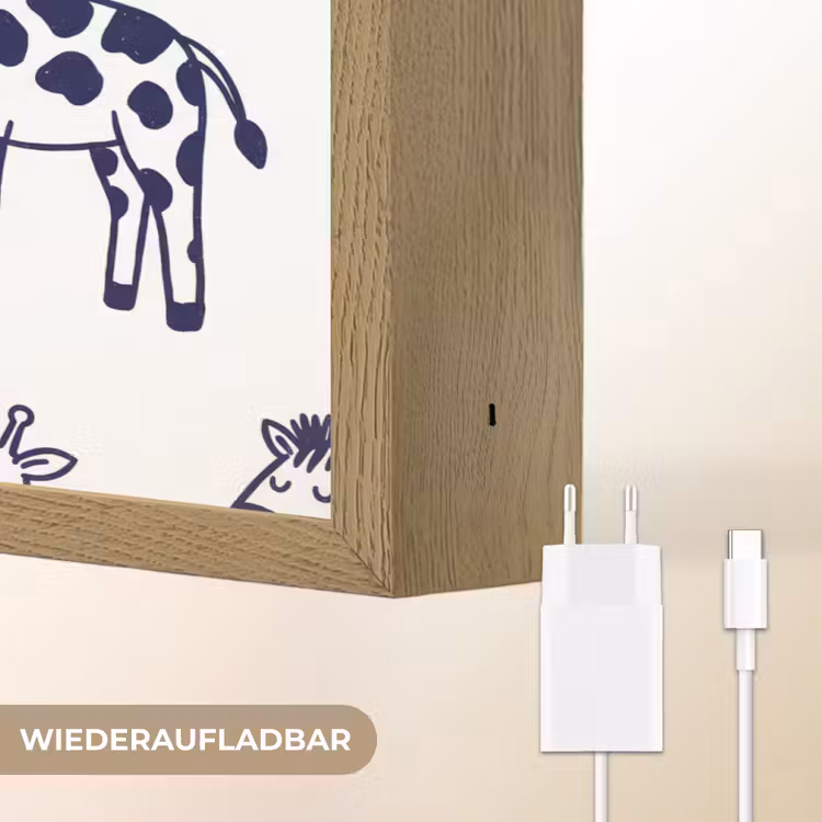 Nachtlicht Kinder - Tiere – Muster – Kinderzimmer – Grafisch – Weiß-Blau — 9