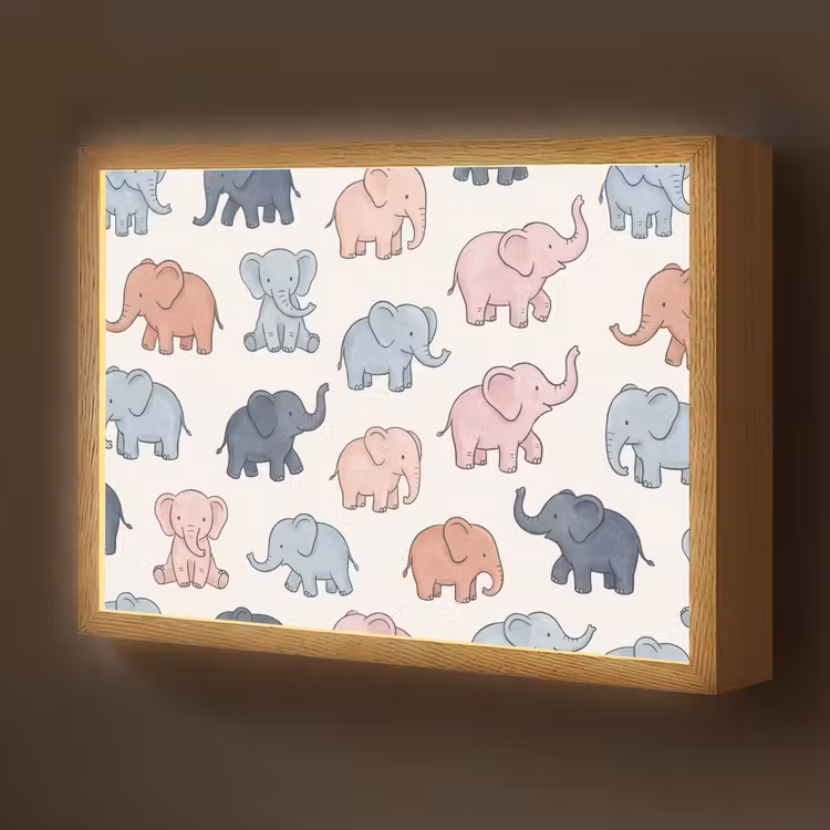 Nachtlicht Kinder - Tiere – Muster – Kinderzimmer – Pastell – Verspielt — 1