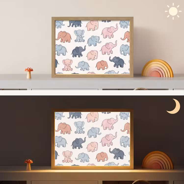 Nachtlicht Kinder - Tiere – Muster – Kinderzimmer – Pastell – Verspielt — 6