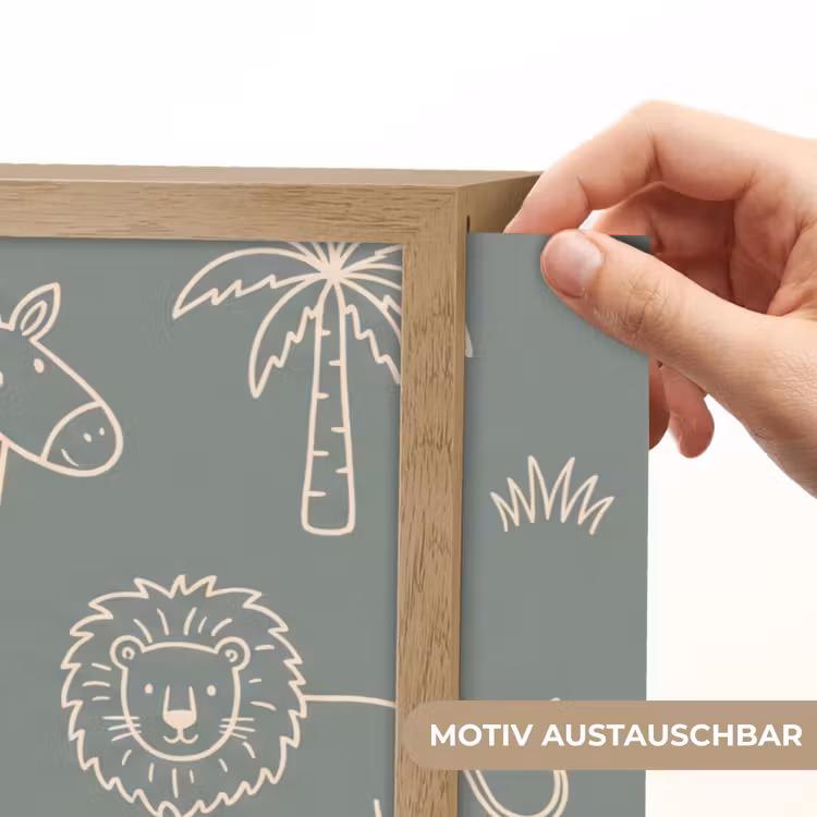 Nachtlicht Kinder - Tiere – Safari – Muster – Illustration – Grün — 5