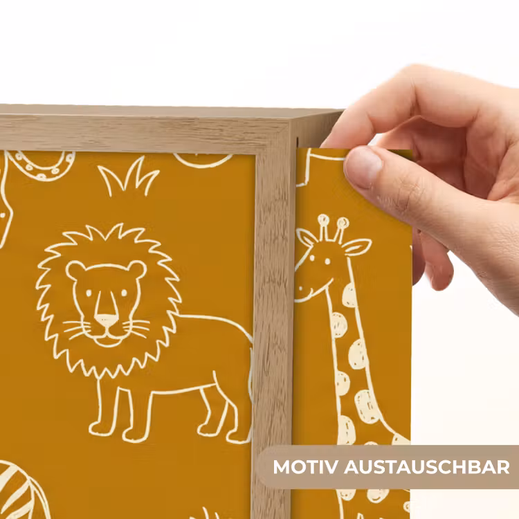 Nachtlicht Kinder - Tiere – Safari – Muster – Kindlich – Ocker — 5