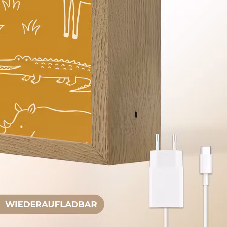 Nachtlicht Kinder - Tiere – Safari – Muster – Kindlich – Ocker — 9