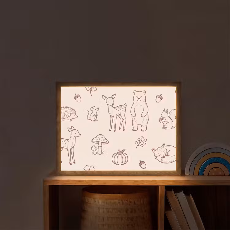 Nachtlicht Kinder - Tiere – Wald – Natur – Skizze – Muster — 2