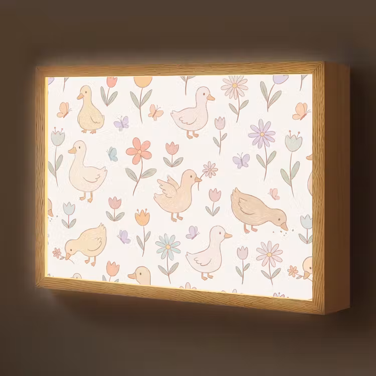 Nachtlicht Kinder - Vogel – Blumen – Muster – Pastell – Tiere — 1