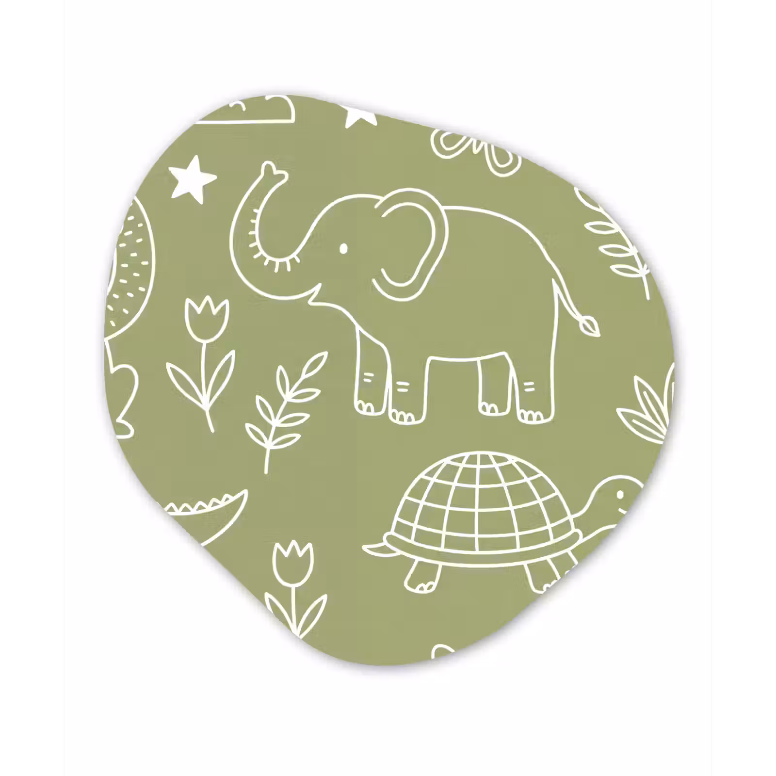 Alu-Dibond-Bild Organische Form - Tiere – Muster – Illustration – Natur – Grün — 1