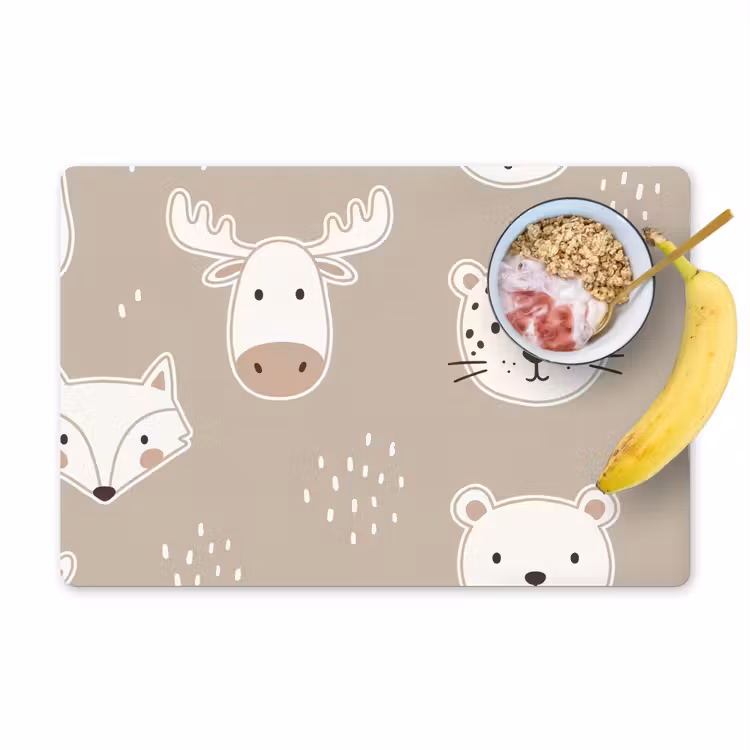 Tischset - 6 Stück - Tiere – Muster – Illustration – Modern – Beige — 1