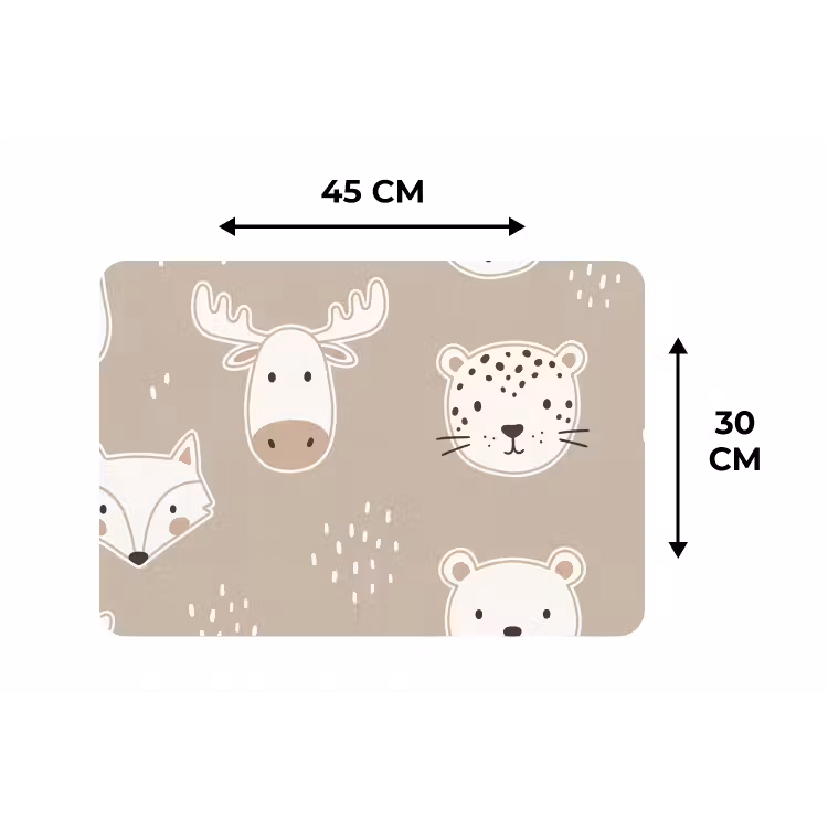 Tischset - 6 Stück - Tiere – Muster – Illustration – Modern – Beige — 3