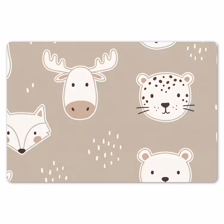 Tischset - 6 Stück - Tiere – Muster – Illustration – Modern – Beige — 6