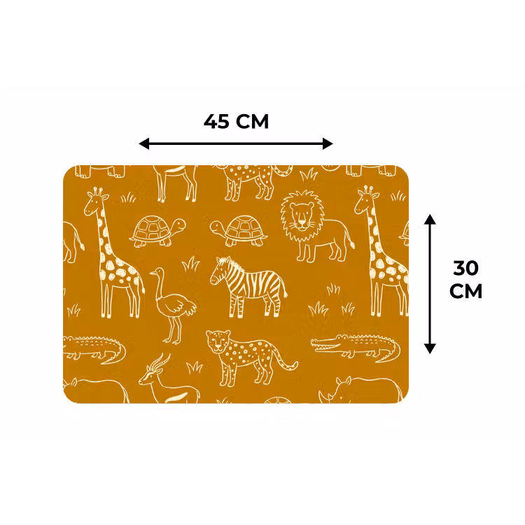 Tischset - 6 Stück - Tiere – Safari – Muster – Kindlich – Ocker — 3