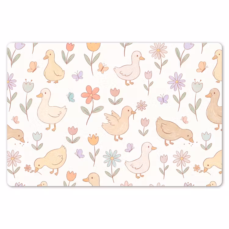 Tischset - 6 Stück - Vogel – Blumen – Muster – Pastell – Tiere — 6