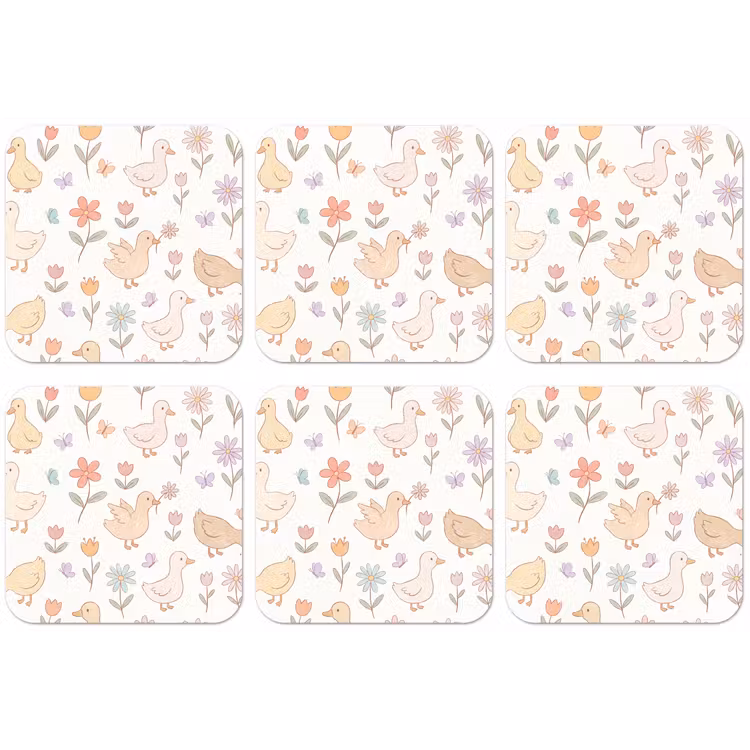 Untersetzer - Vogel – Blumen – Muster – Pastell – Tiere — 1