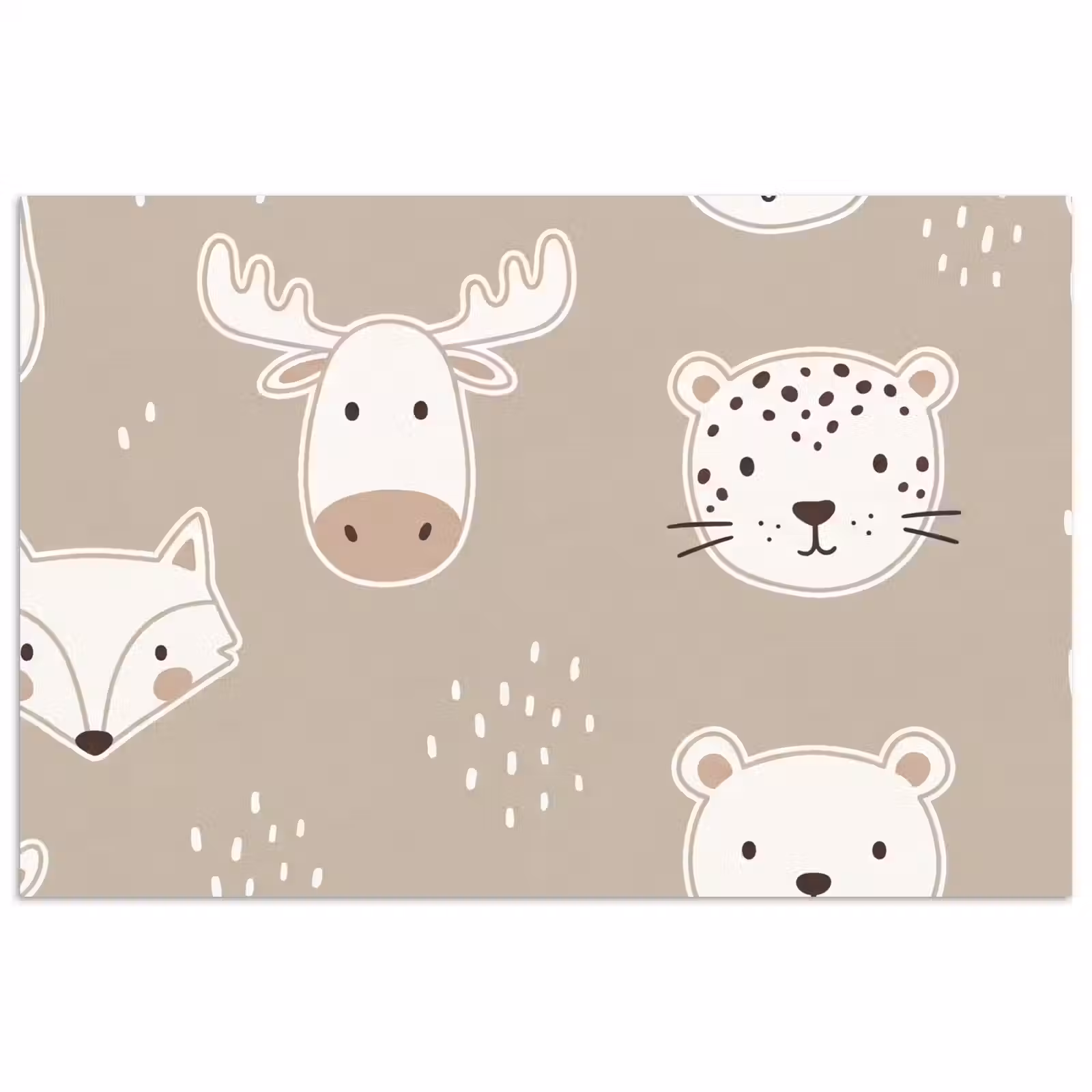 Poster - Tiere – Muster – Illustration – Modern – Beige — 1