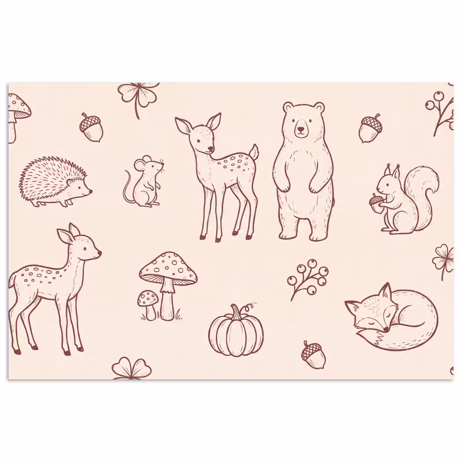 Poster - Tiere – Wald – Natur – Skizze – Muster — 1