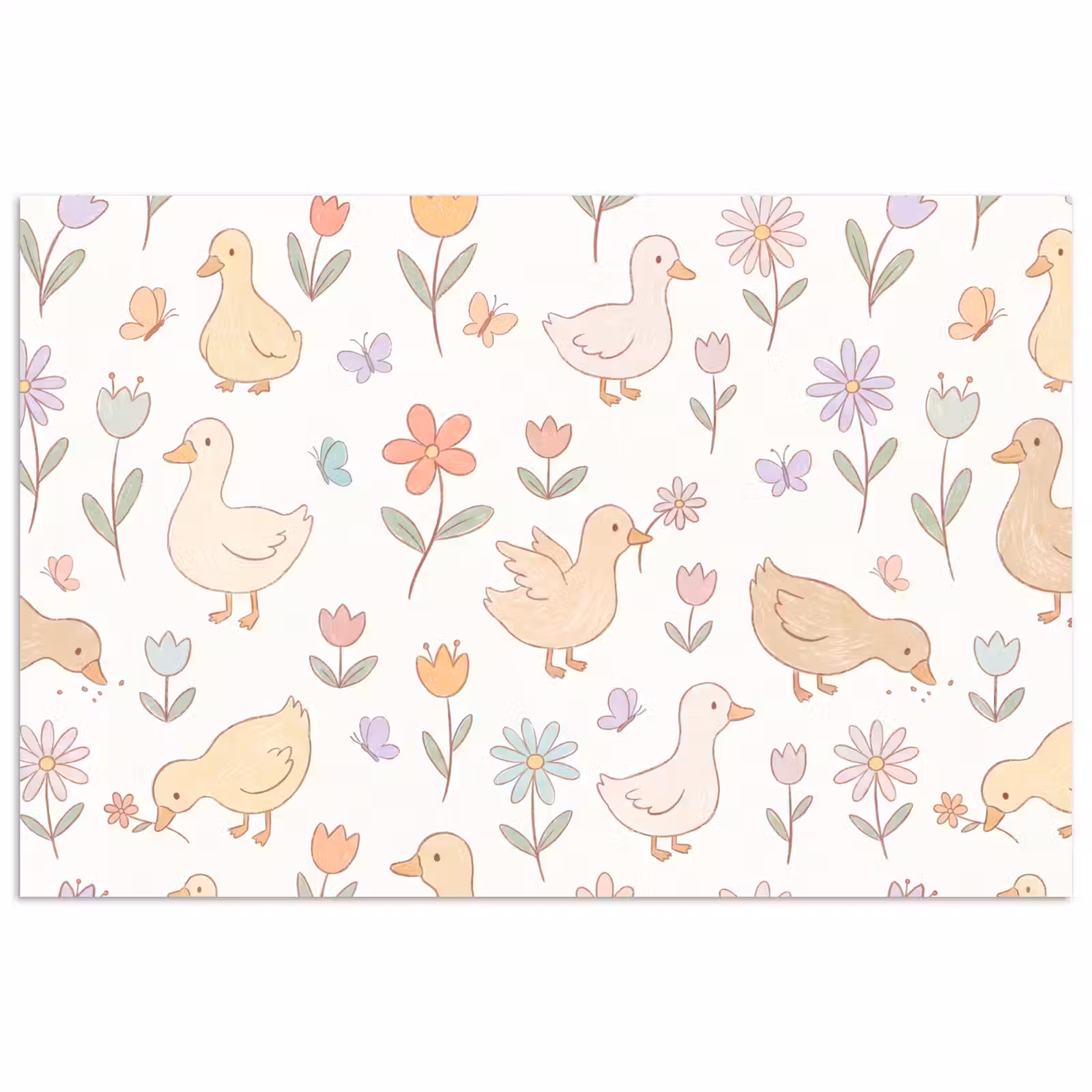 Poster - Vogel – Blumen – Muster – Pastell – Tiere — 1
