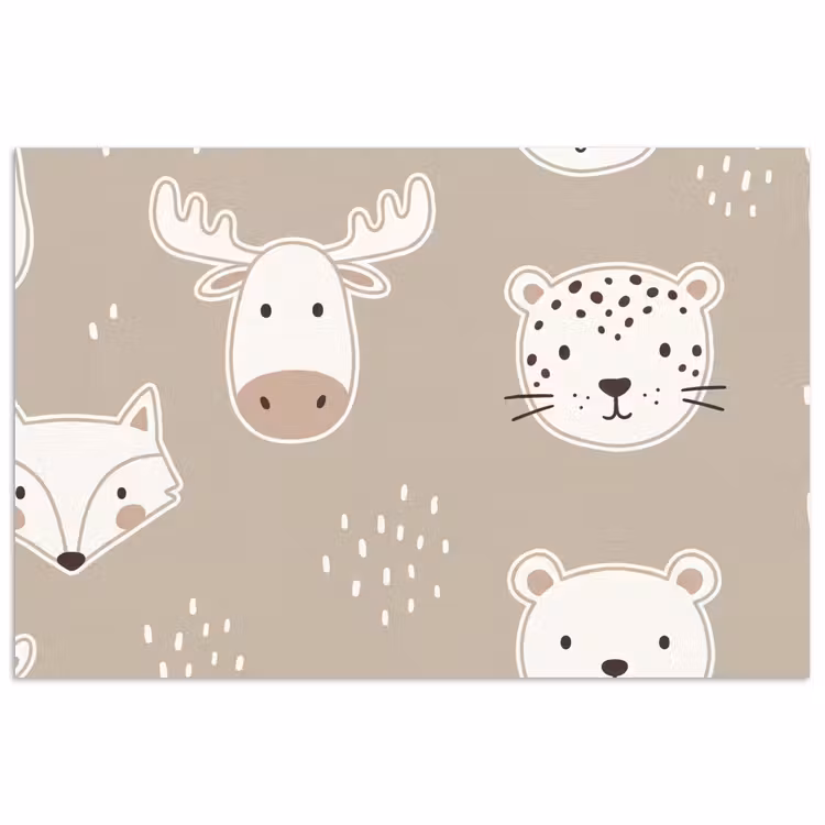 Poster - Tiere – Muster – Illustration – Modern – Beige — 1