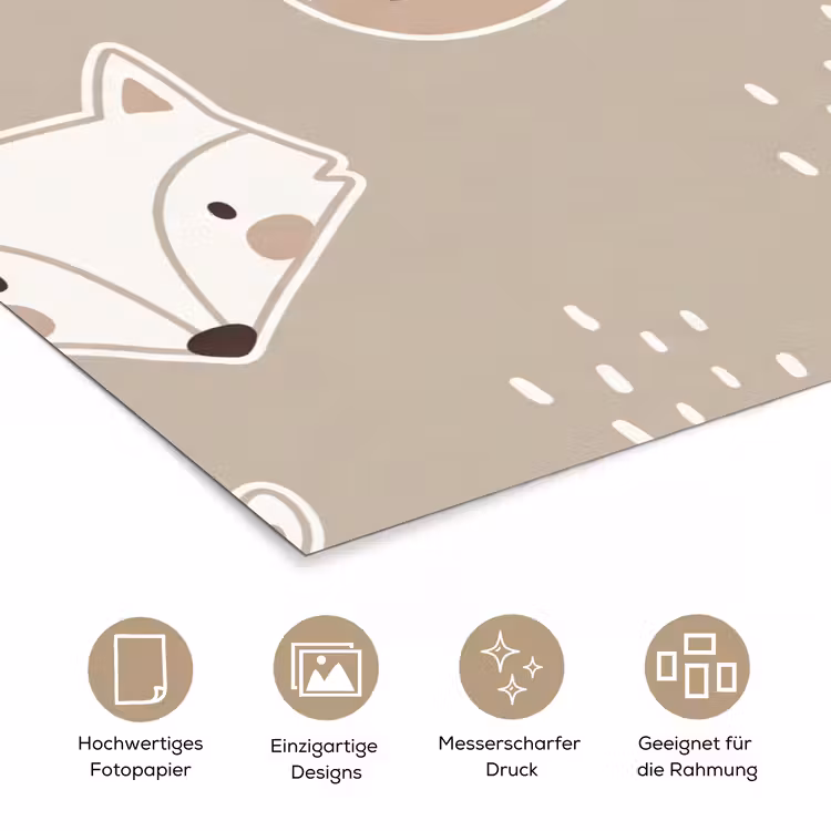 Poster - Tiere – Muster – Illustration – Modern – Beige — 5