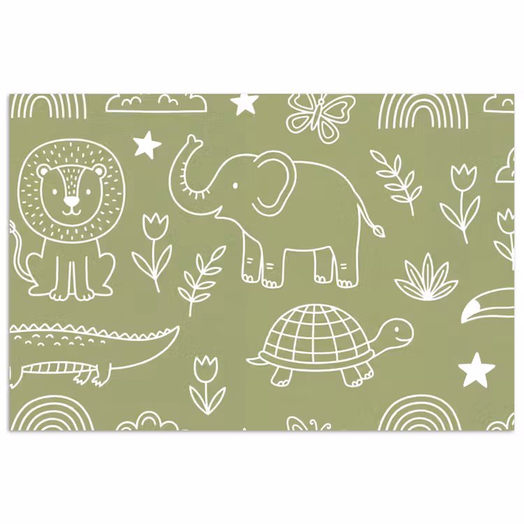 Poster - Tiere – Muster – Illustration – Natur – Grün — 1