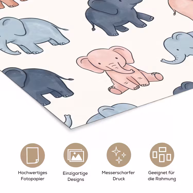 Poster - Tiere – Muster – Kinderzimmer – Pastell – Verspielt — 5