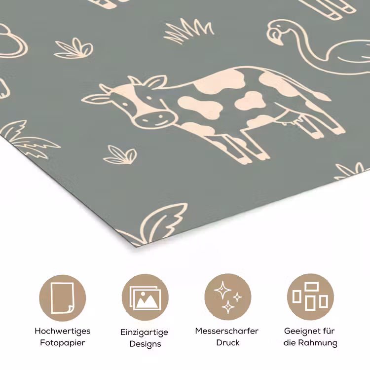 Poster - Tiere – Safari – Muster – Illustration – Grün — 5