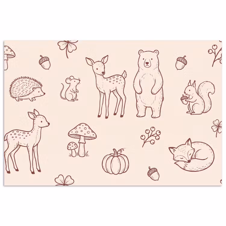 Poster - Tiere – Wald – Natur – Skizze – Muster — 1