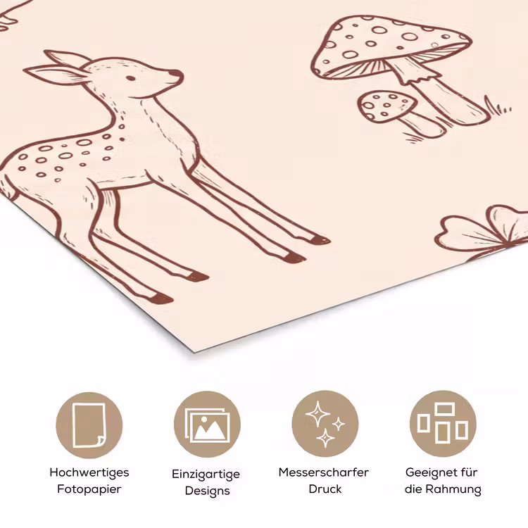 Poster - Tiere – Wald – Natur – Skizze – Muster — 5