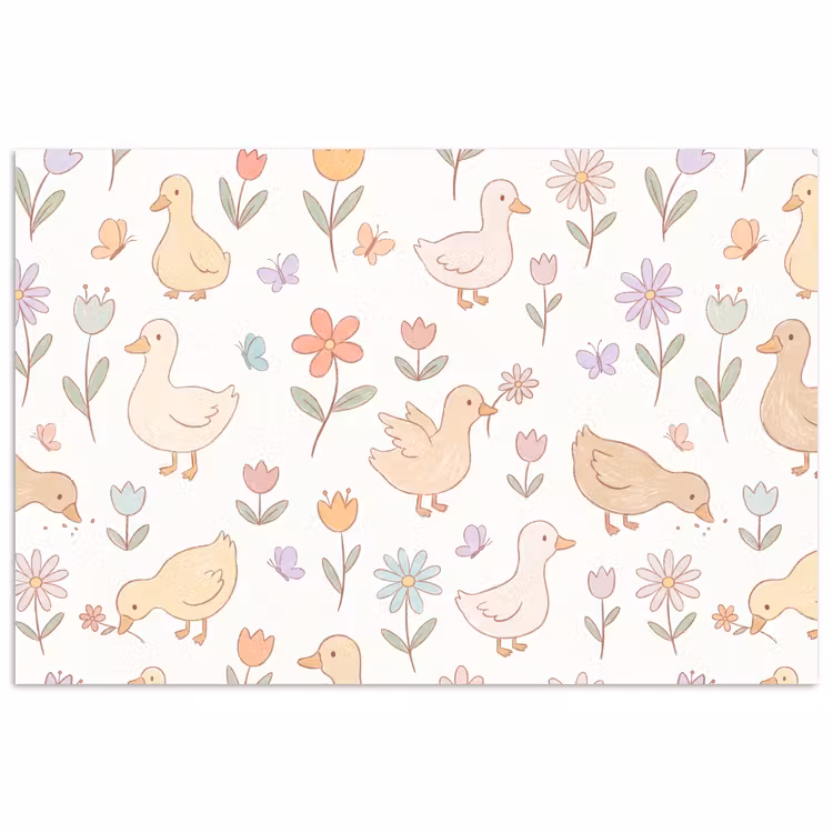 Poster - Vogel – Blumen – Muster – Pastell – Tiere — 1