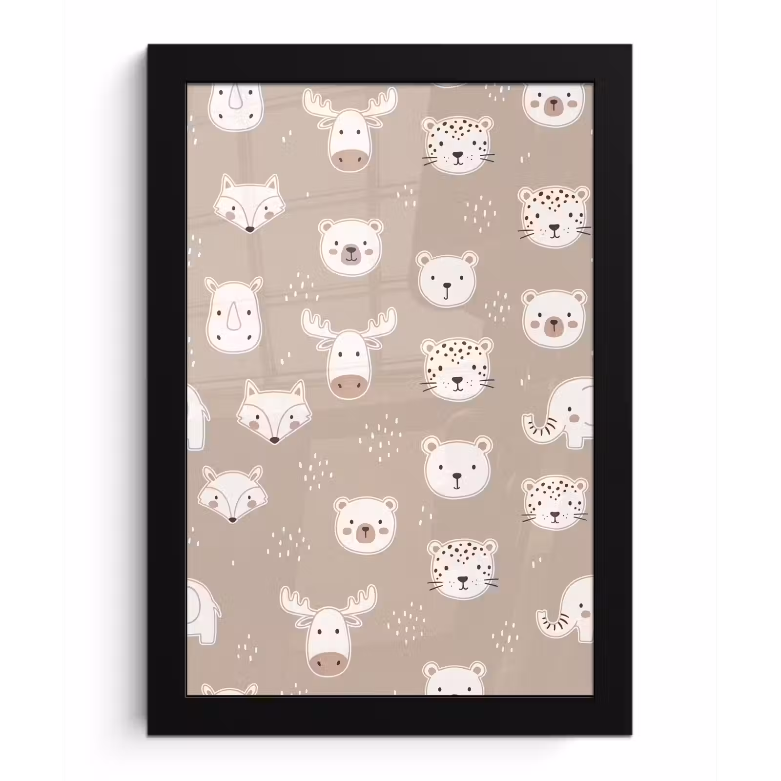 Bilder mit Rahmen - Tiere – Muster – Illustration – Modern – Beige — 1