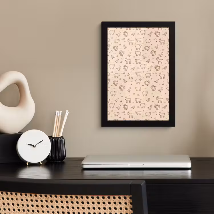 Bilder mit Rahmen - Tiere – Muster – Bauernhof – Minimalistisch – Beige — 2