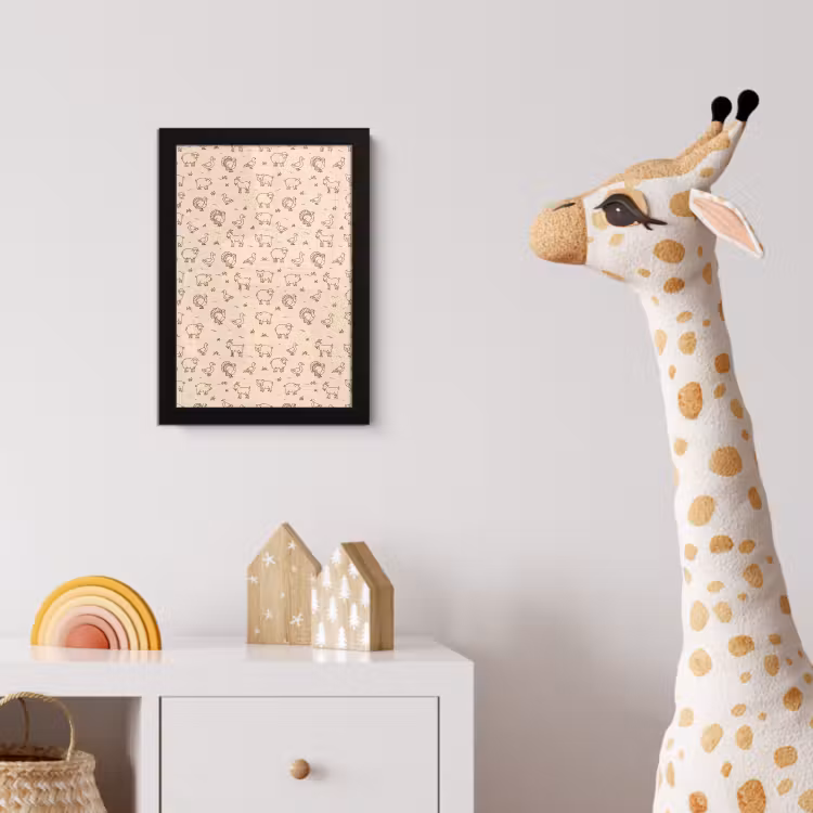 Bilder mit Rahmen - Tiere – Muster – Bauernhof – Minimalistisch – Beige — 5