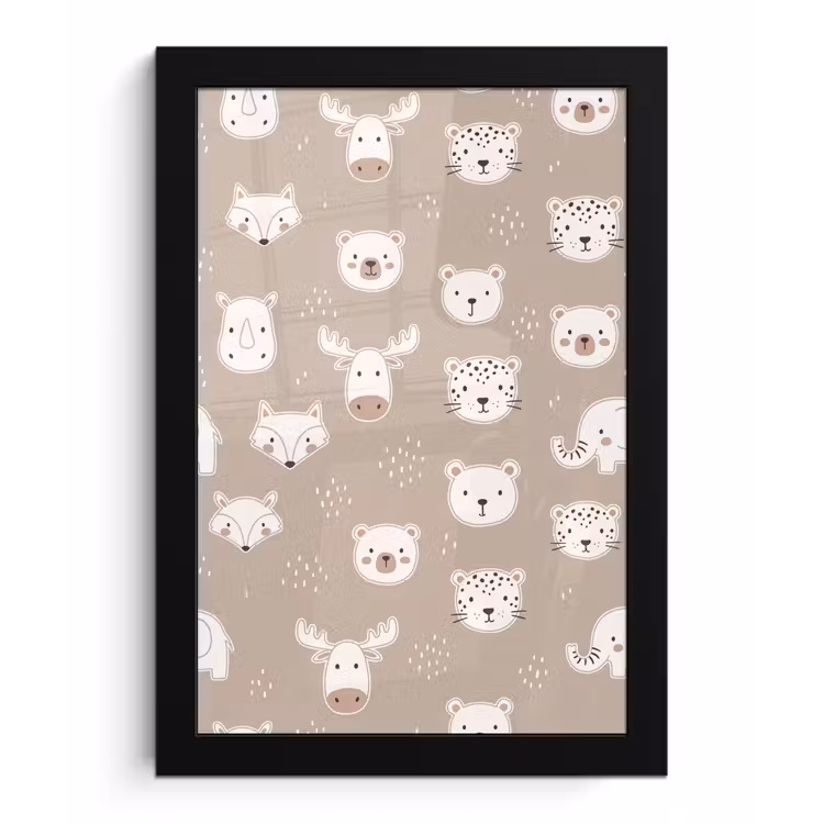 Bilder mit Rahmen - Tiere – Muster – Illustration – Modern – Beige — 1
