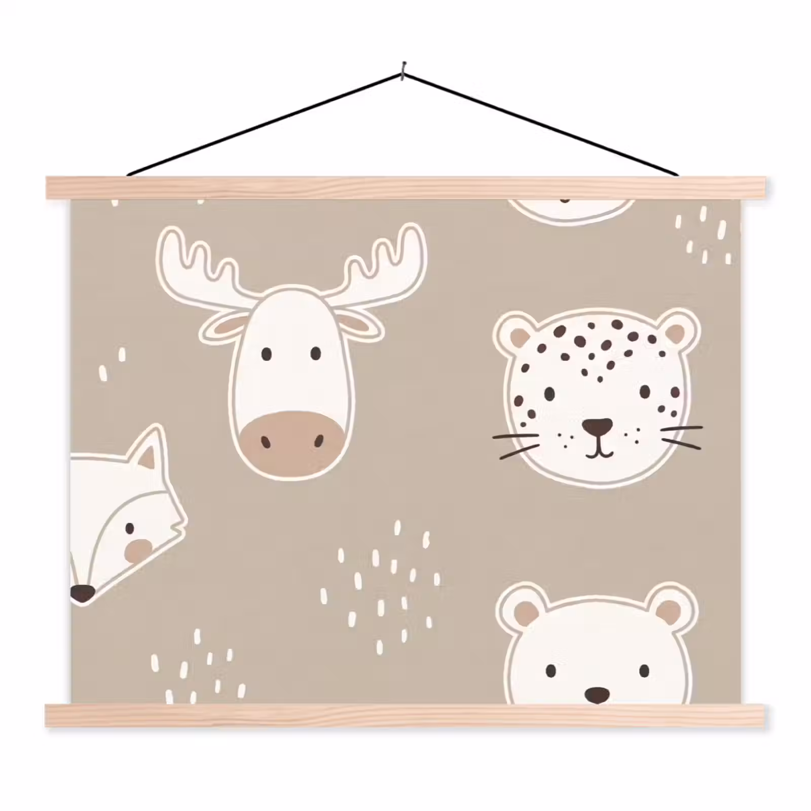 Stoffbild - Tiere – Muster – Illustration – Modern – Beige — 1