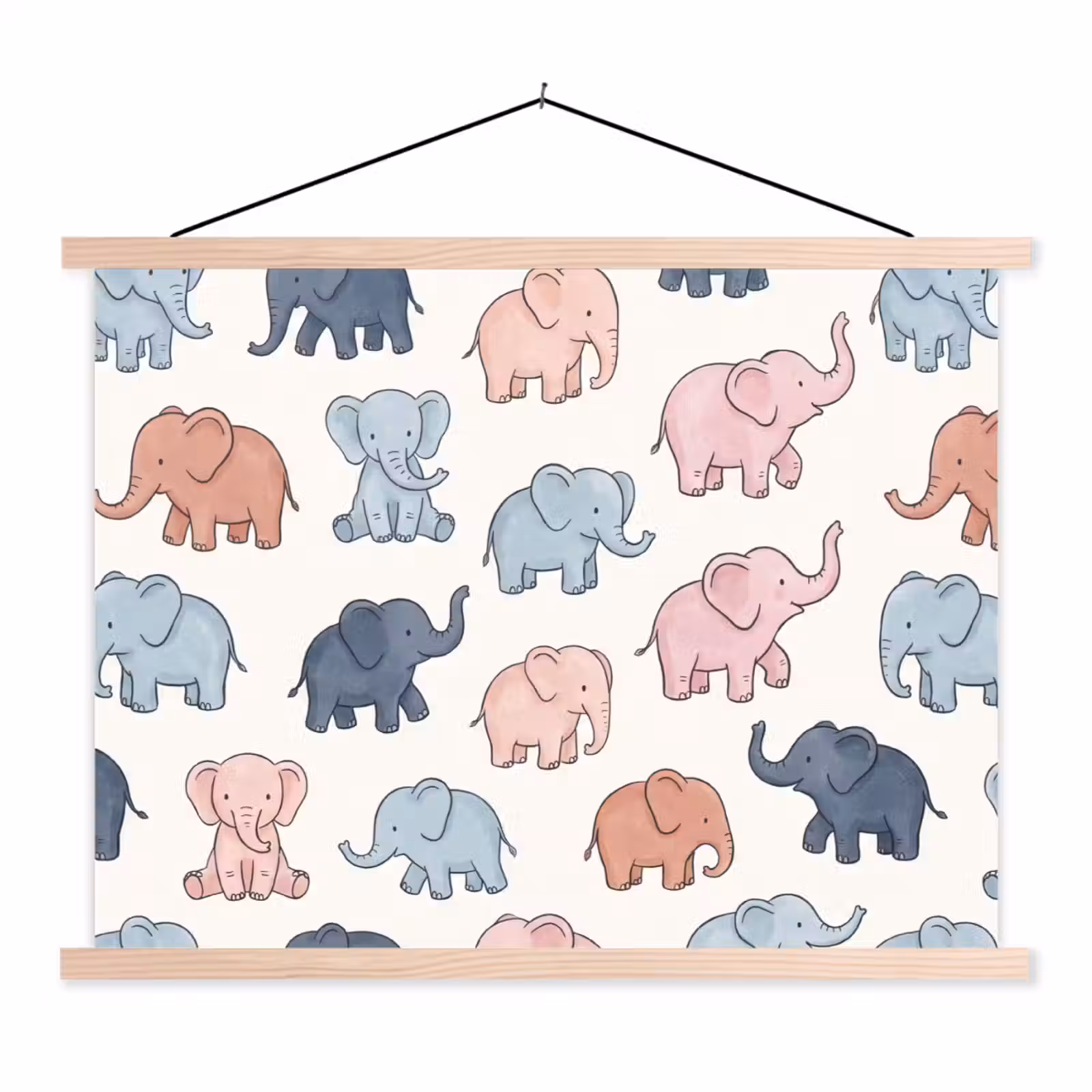 Stoffbild - Tiere – Muster – Kinderzimmer – Pastell – Verspielt — 1
