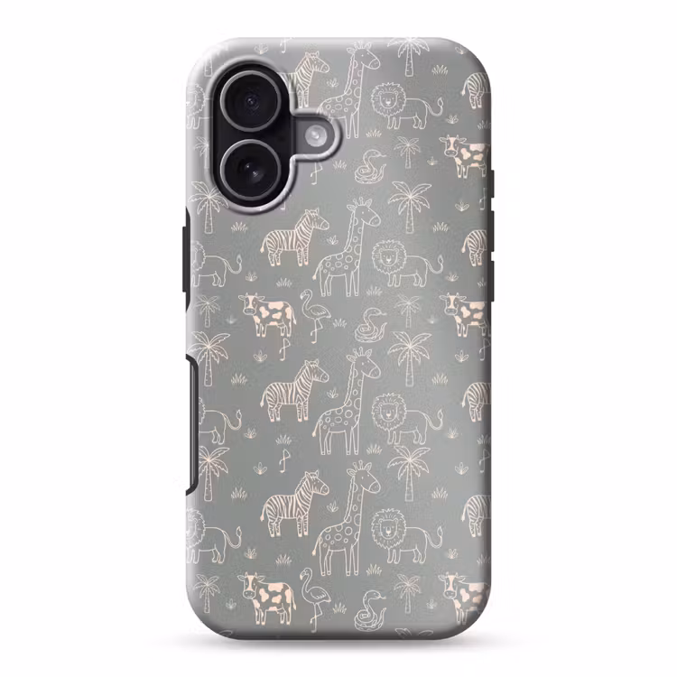 Handyhülle Toughcase - Tiere – Safari – Muster – Illustration – Grün — 1