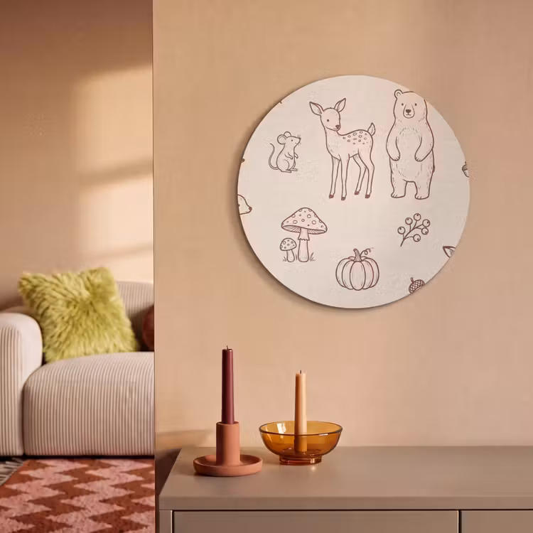 Akustikbild - Rund - Tiere – Wald – Natur – Skizze – Muster — 2