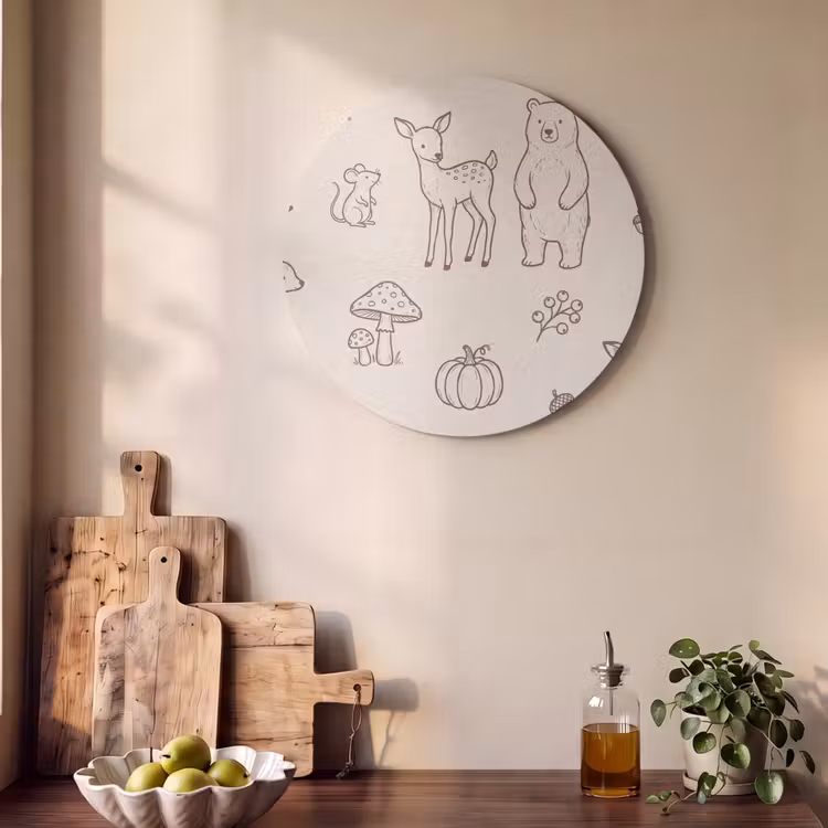 Akustikbild - Rund - Tiere – Wald – Natur – Skizze – Muster — 4