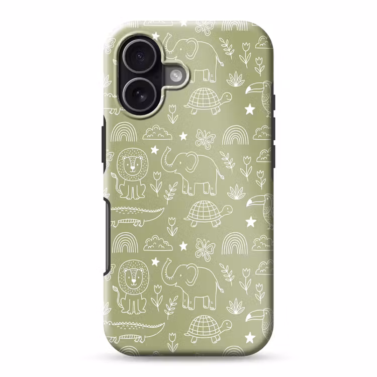 Handyhülle Toughcase - Tiere – Muster – Illustration – Natur – Grün — 1